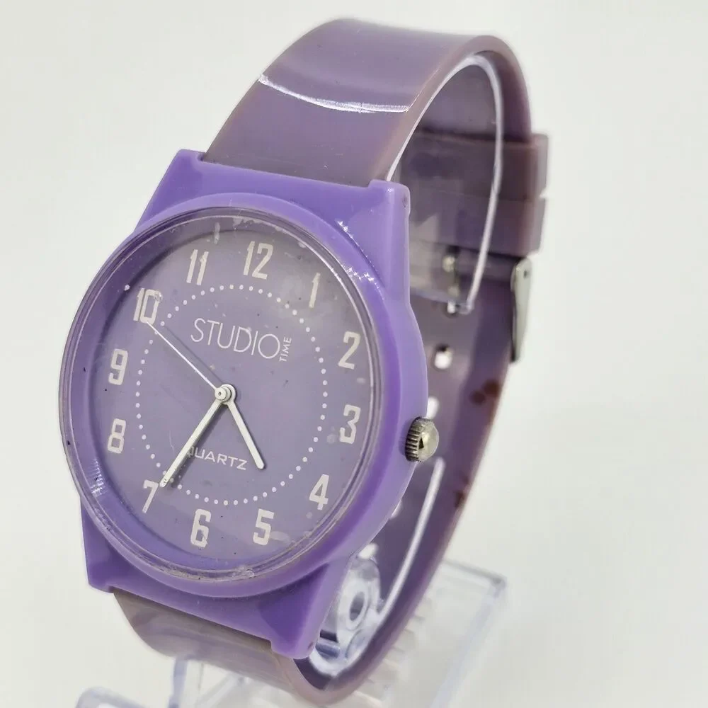 Studio Women's Watch 40MM‎ Lavender Dial Lavender Plastic Bands New Battery
